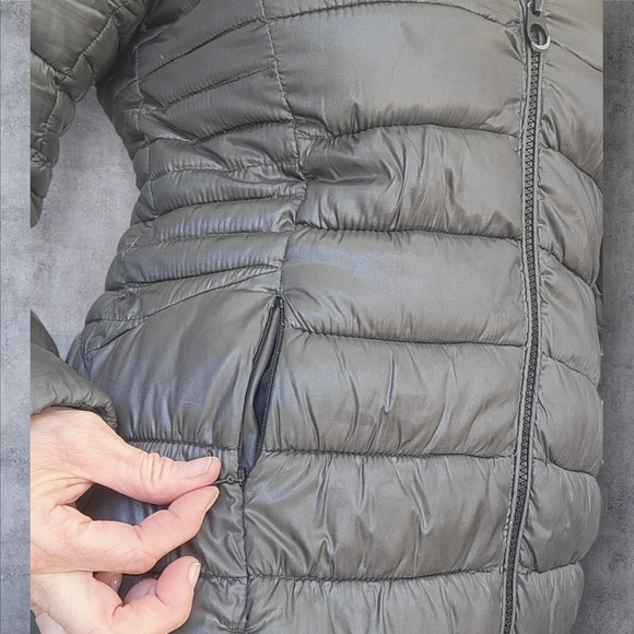 Apt 9 Silver/Grey Hooded Quilted Puffer Coat Size Small - Picture 3 of 15